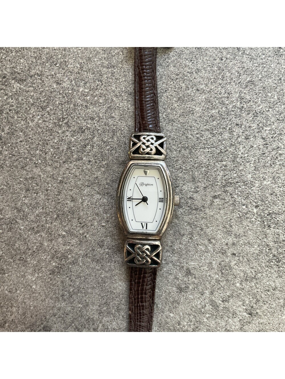 Brighton Canterbury Watch Reversible Black Brown Leather 20mm Silver Tone Case U